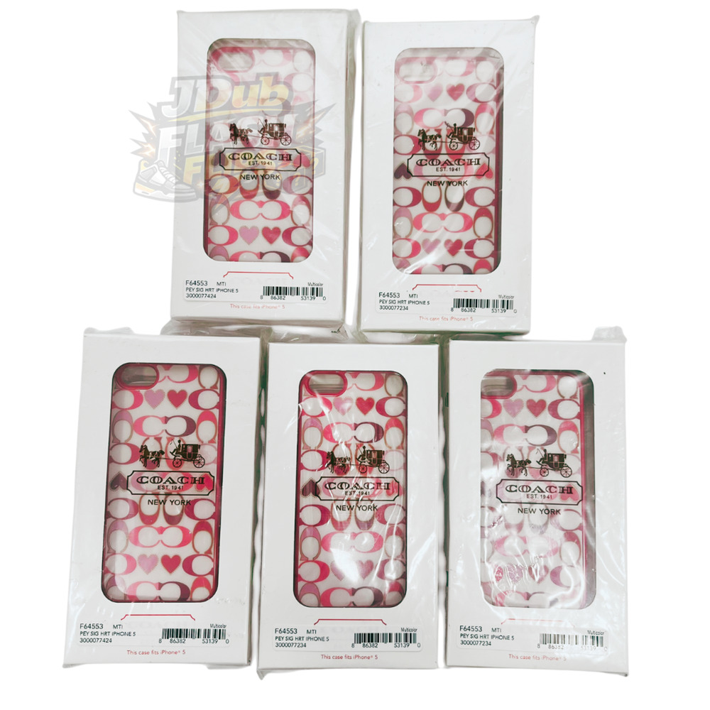 Coach Peyton Signature Heart iPhone 5 Case F64553 Pink Multicolor NWT x 5